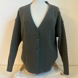Sunday Best Olive Cable Knit Cardigan